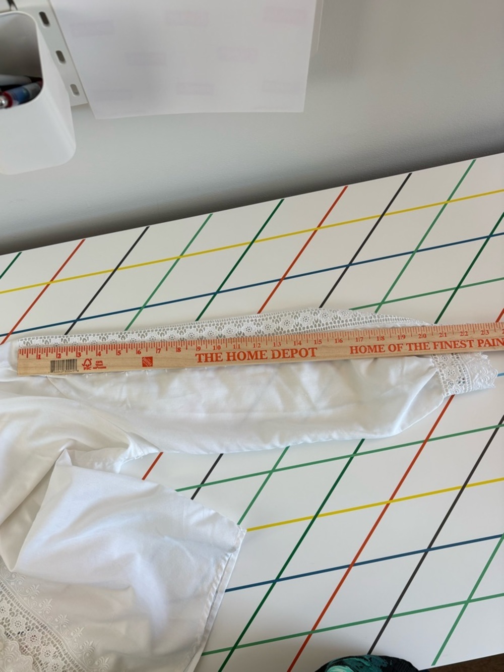 Vintage Plus Size White Lace Trim Button-Up Blouse lightweight boho Cottagecore - Picture 12 of 14